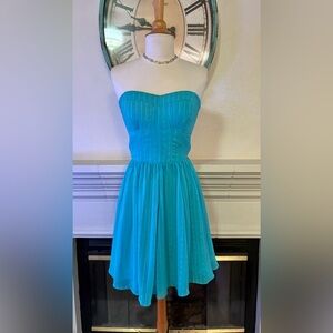 Guess Turquoise Corset Strapless Dress